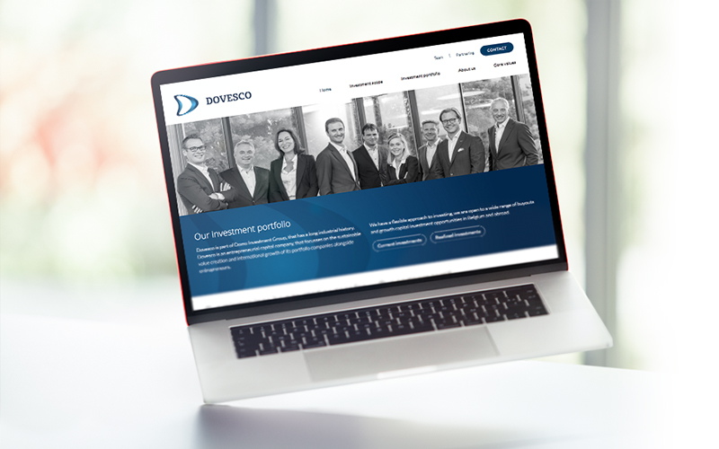 Speerpunt van deze nieuwe corporate identity voor Dovesco: een nieuwe Drupal 8 website.