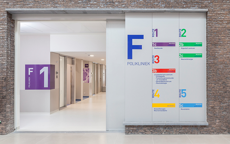 Wayfinding vanuit het atrium 